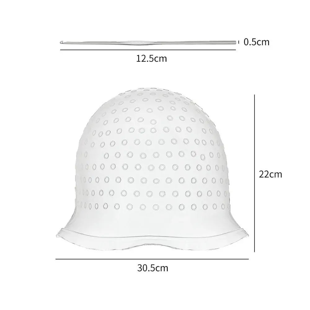 Reusable Silicone Hair Highlighting Cap with Hook Needle Hair Highlighting Cap QXL