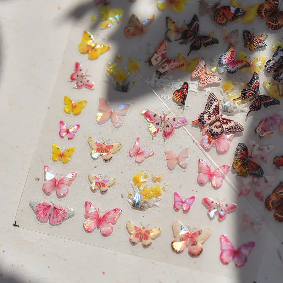 5D Chinese Style Embossed Nail Stickers – Butterfly Magpie Nail Art Stickers QXL