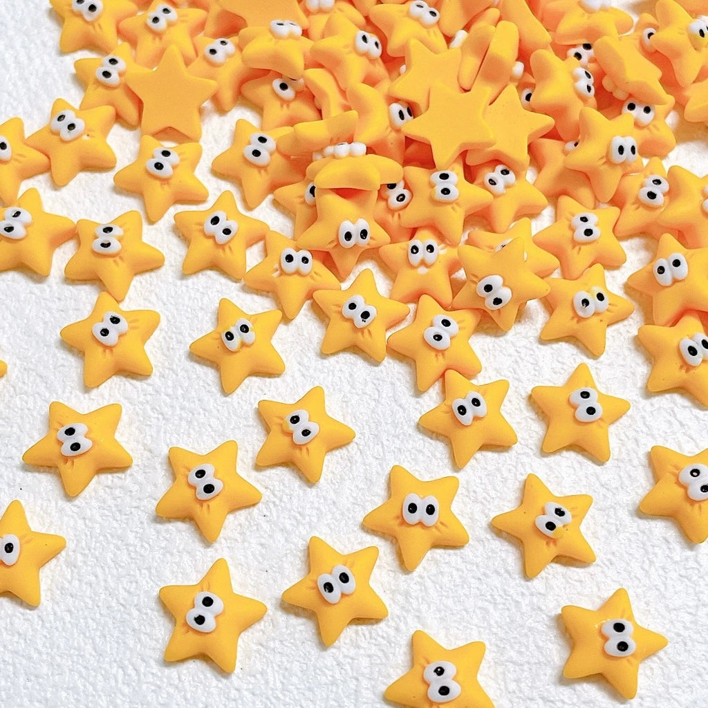 20-Pack 11mm Resin Star Flat Back Cabochons | Kawaii DIY Craft Resin Craft Cabochons QXL