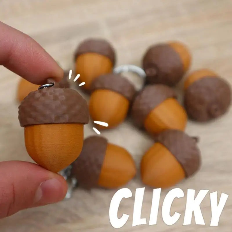 Acorn Clicker Fidget Keychain | Resin Sensory Button Toy Fidget Clicker Keychain QXL