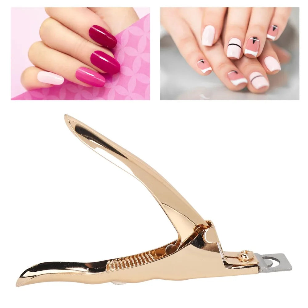 Gold Stainless Steel Nail Tip Cutter | U-Shape Fake Nail Trimmer Nail Tip Cutter QXL