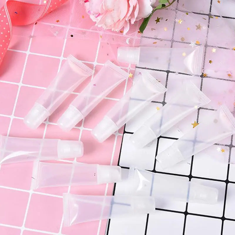 10-Pack Empty Lip Gloss Tubes 5/10/15ml – Clear Squeeze Containers Lip Gloss Containers QXL transparent