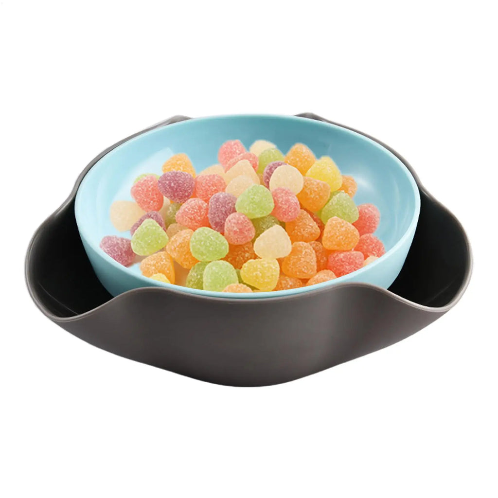 Double Layer Pistachio Bowl with Nut Shell Organizer Snack Serving Bowl QXL