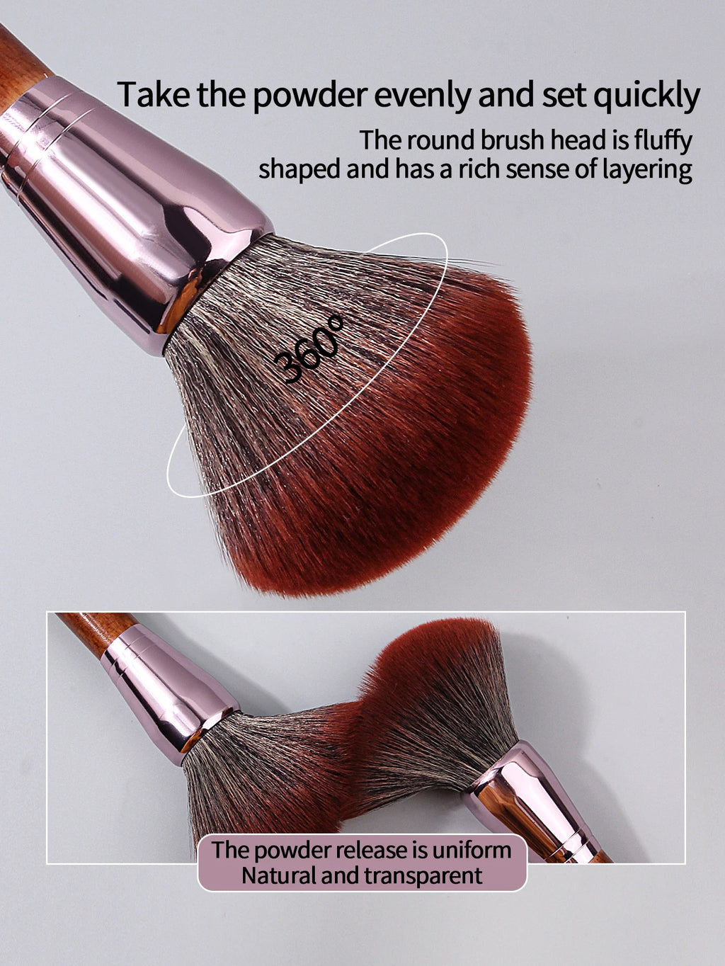 Wooden Handle Powder Blush & Contour Makeup Brush | Retro Makeup Brush QXL
