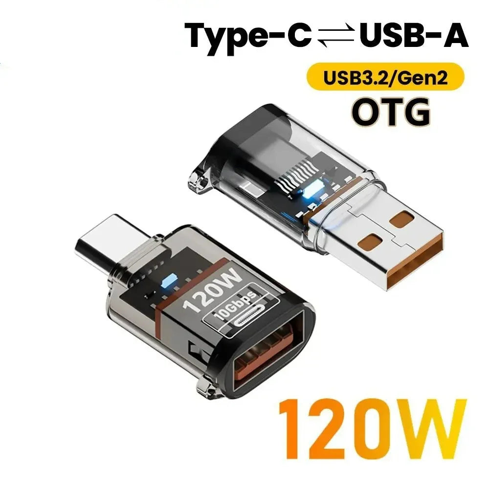 USB-A to USB-C OTG Adapter | 120W Fast Charge 10Gbps USB-C OTG Adapter QXL