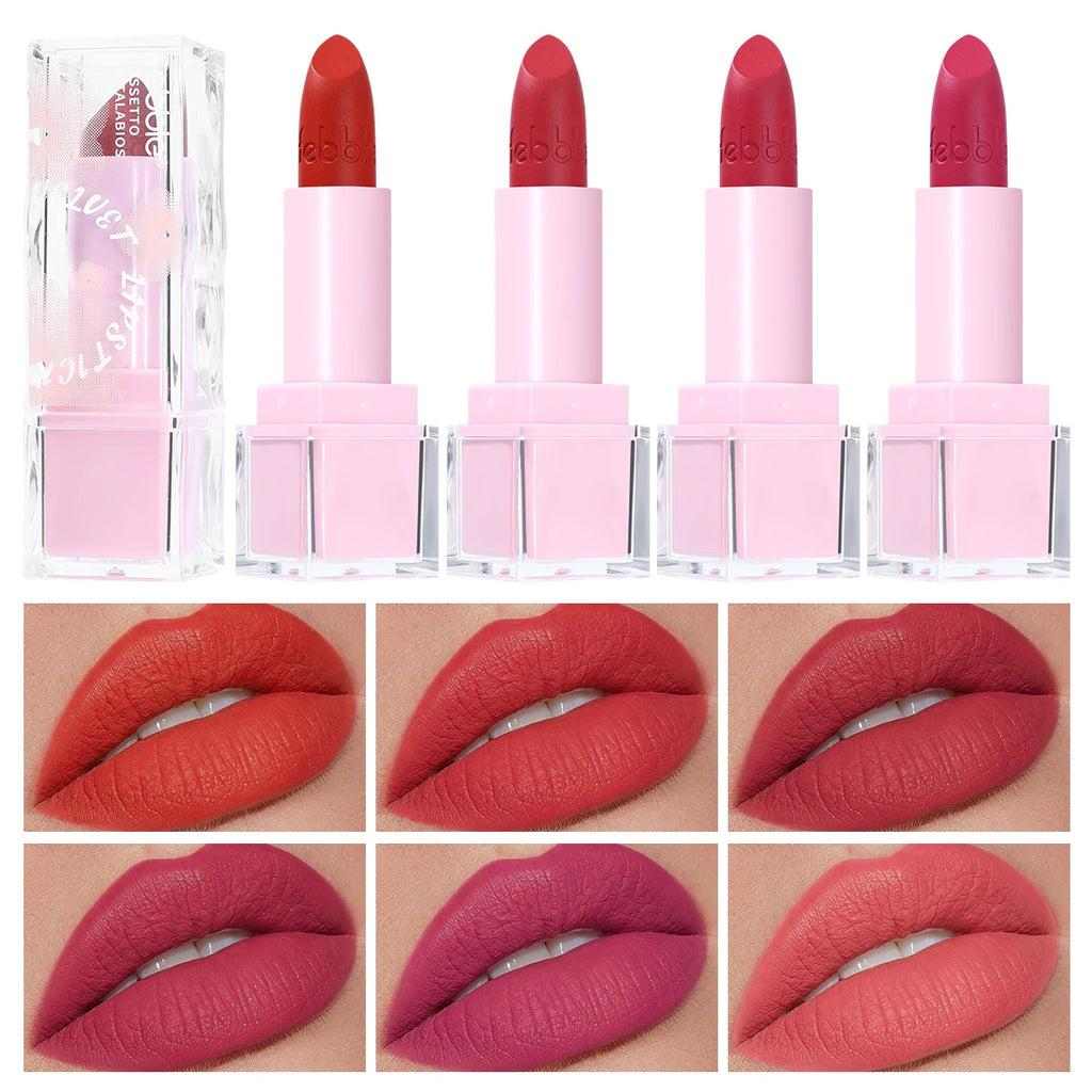 USHAS Matte Lipstick | Velvet Red Long-Lasting Lip Glaze Matte Lipstick QXL