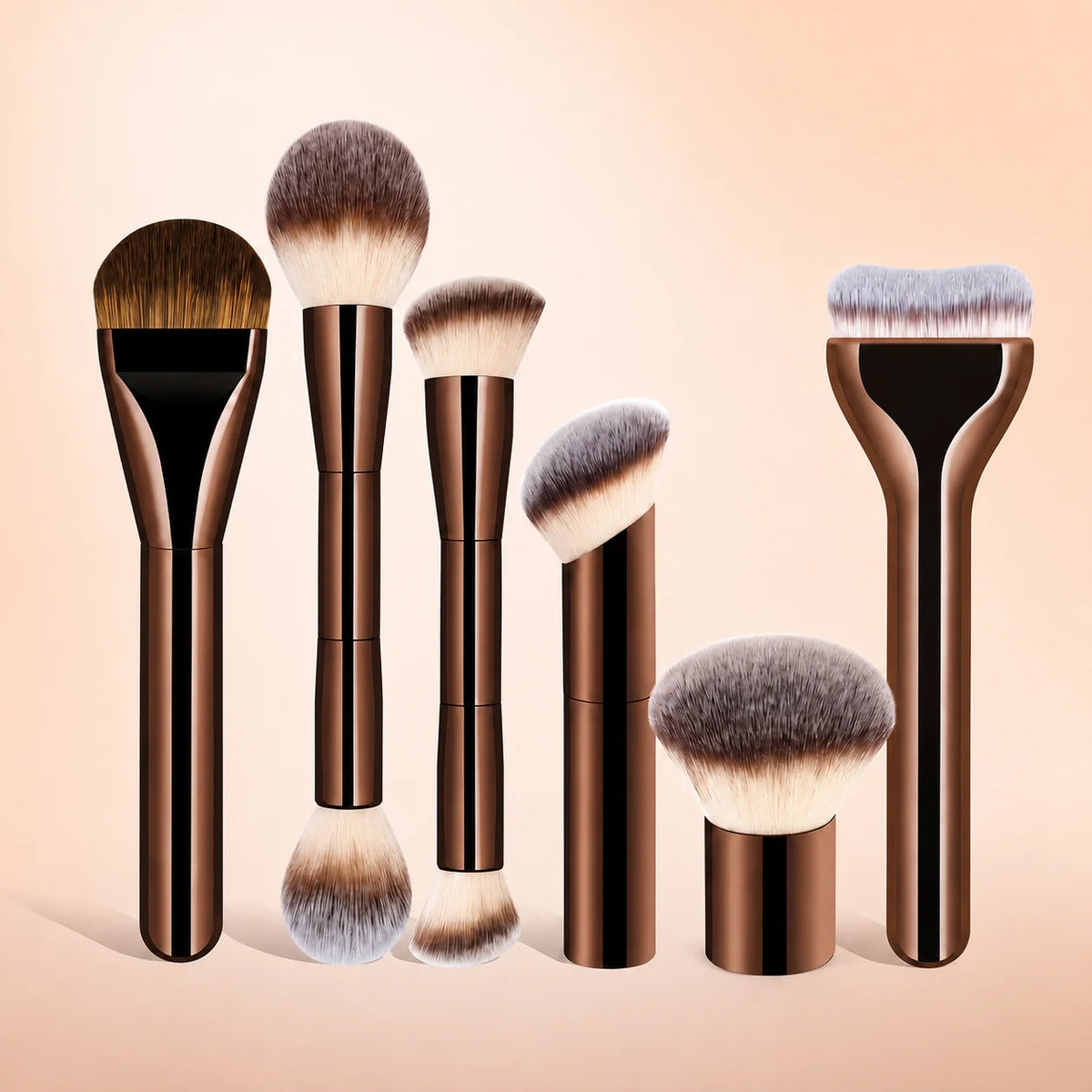 LUXEBLEND 6-Pc Professional Makeup Brush Set – Foundation & Blush Makeup Brush Set QXL 6pcs
