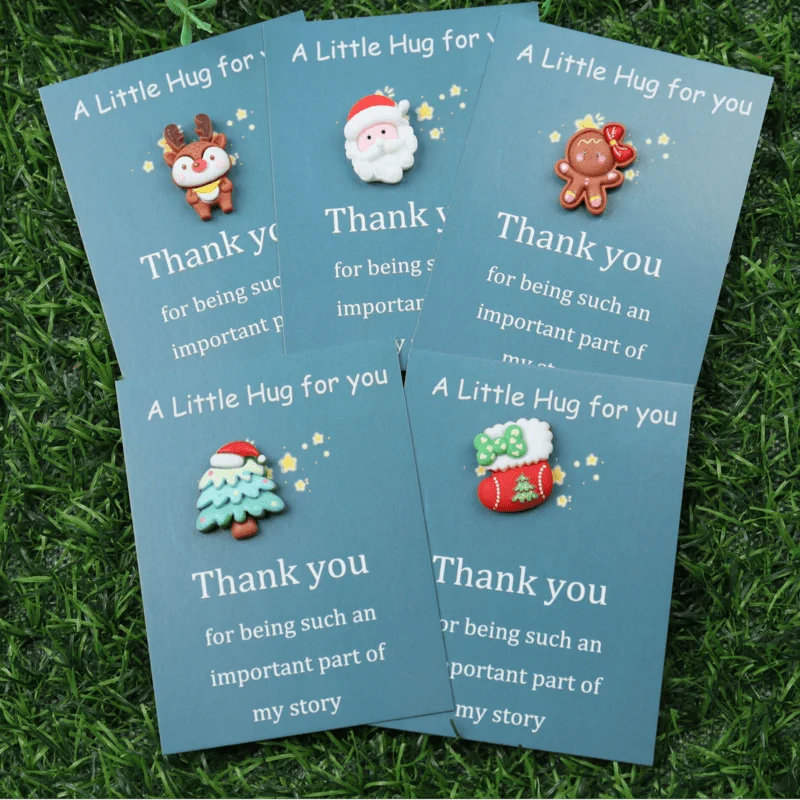Christmas Mini Hug Cards Resin Santa Snowman Reindeer 10/40pk Holiday Gift Tags QXL