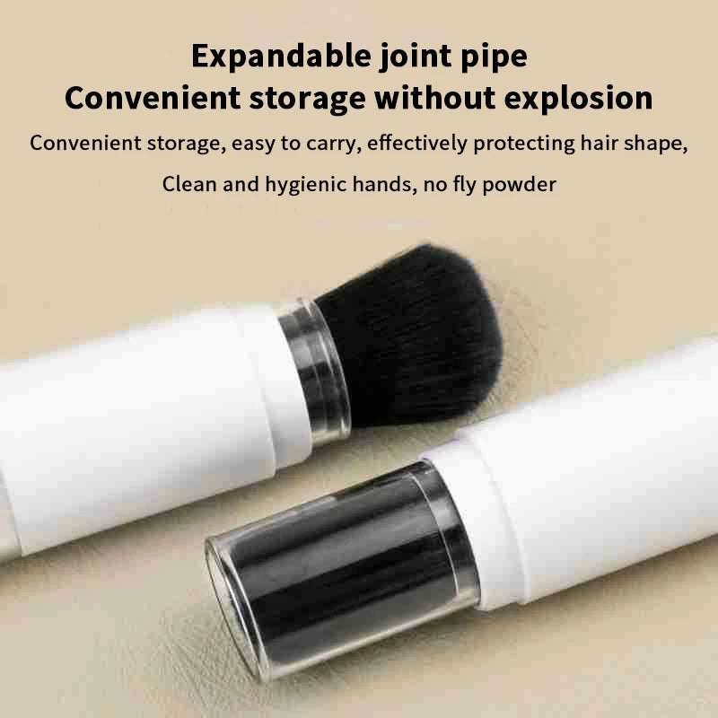 2-in-1 Travel Powder Brush with Refillable Loose Powder Case Travel Powder Brush QXL