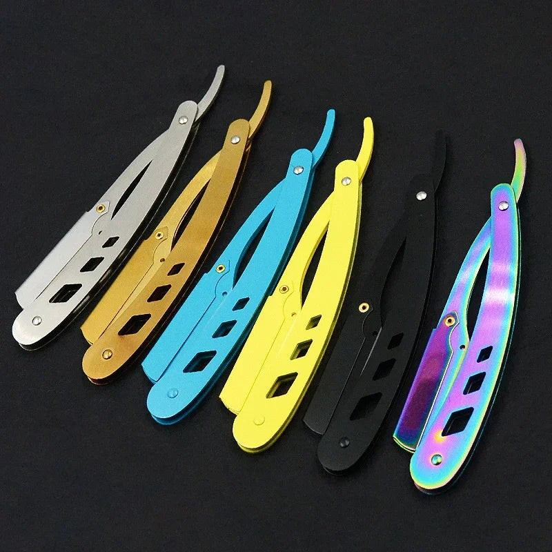 Antique Black Folding Straight Razor Handle | Barber Shaving Tool Folding Straight Razor QXL