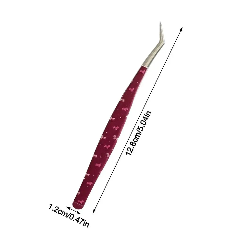 Cartoon Lash Extension Tweezers | Anti-Static Curved Steel Lash Extension Tweezers QXL
