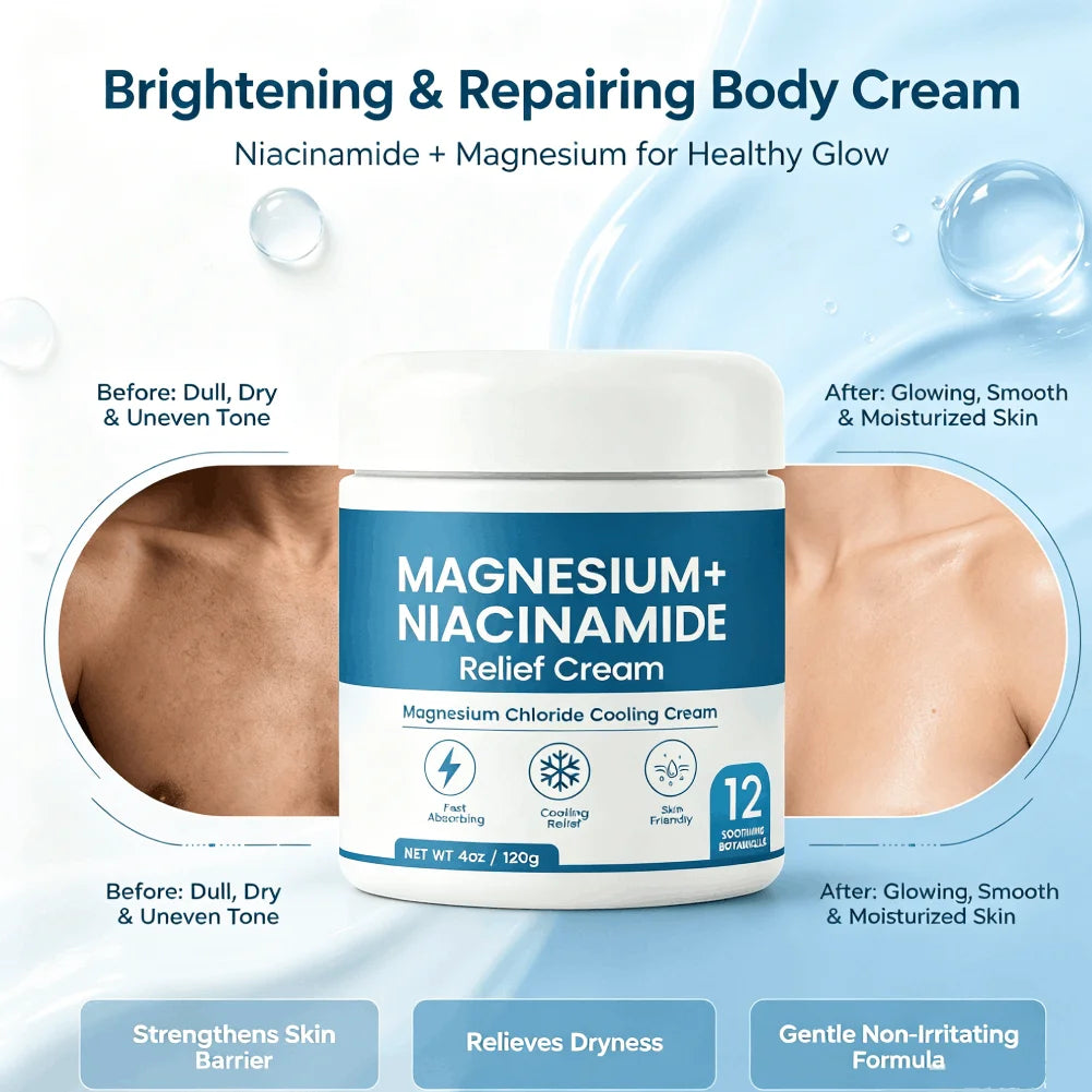 Niacinamide Magnesium Body Cream – Hydrating Lotion, All Skin Body Moisturizer Cream QXL