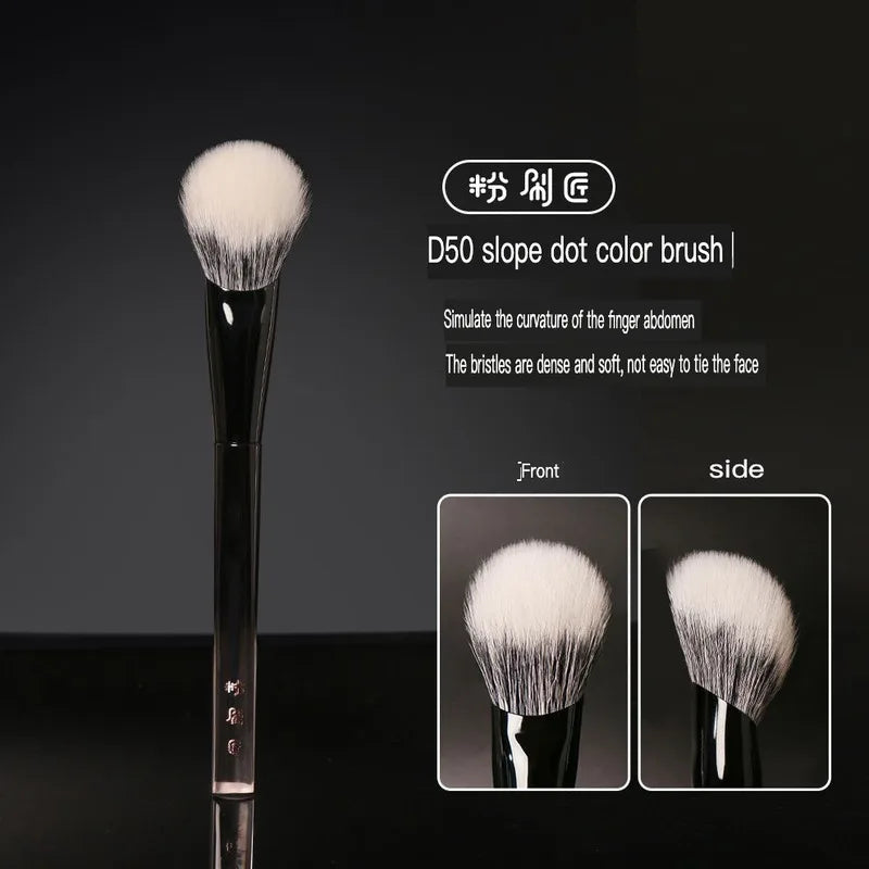 D50 Slanted Stippling Makeup Brush | Double-Layer Dotting Stippling Makeup Brush QXL