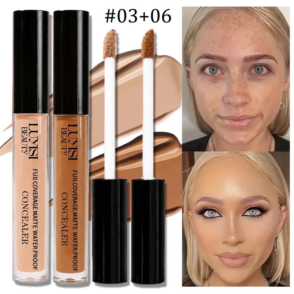 2-Pack Liquid Concealer Set | 2 Shades Matte Wand Applicator Liquid Concealer Set QXL set 2