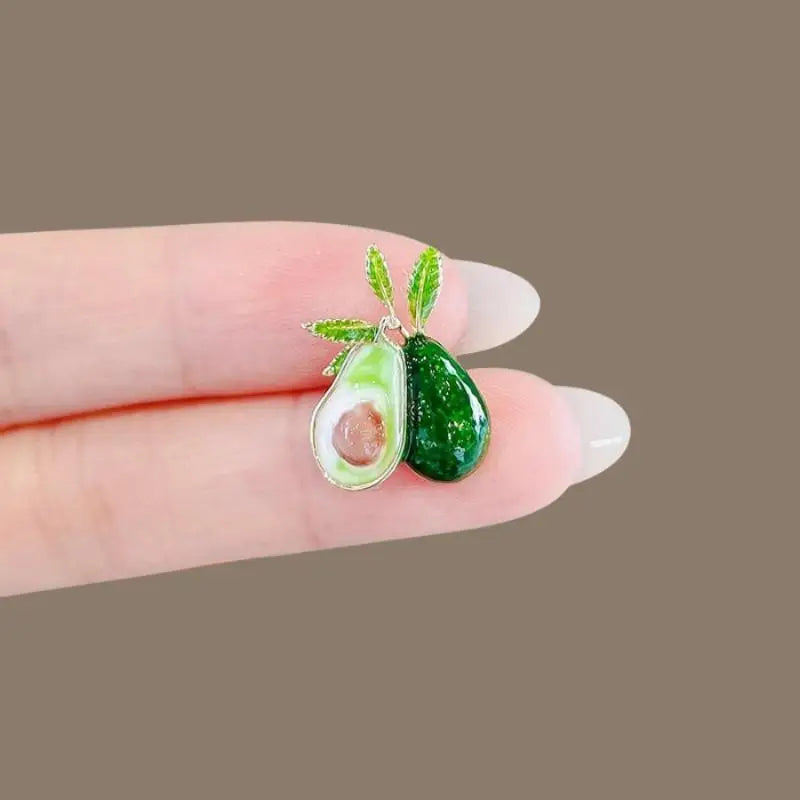 Enamel Avocado Brooch Pin | Fashion Coat & Clothing Accessory Enamel Brooch Pin QXL 1pc A