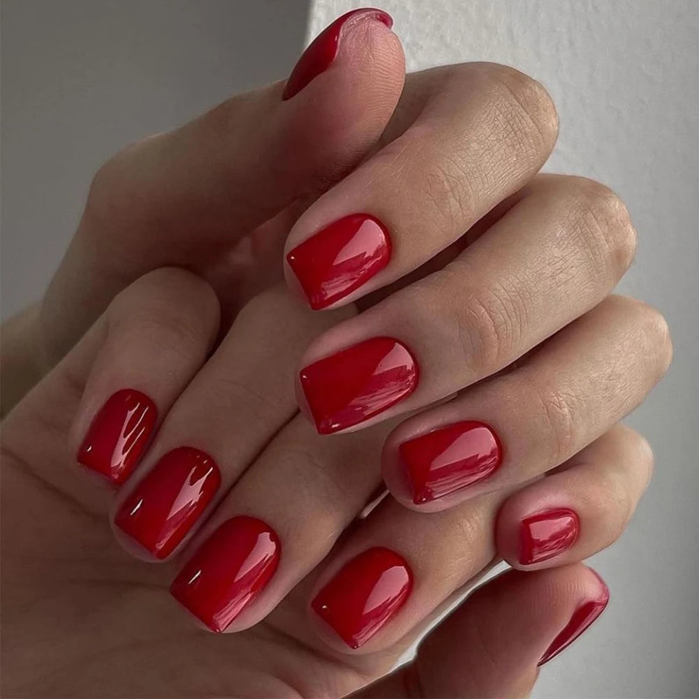 120-Pack Short Square Press-On Nails | Glossy Full Cover Tips Press-On Nail Tips QXL