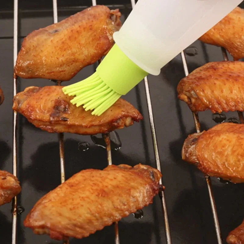 Silicone Oil Brush Bottle – Baking, Air Fryer & BBQ Silicone Basting Brush QXL