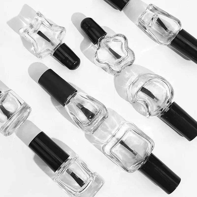 Empty Nail Polish Glass Bottles 5/10/15ml | Refillable UV Gel Nail Polish Bottle QXL