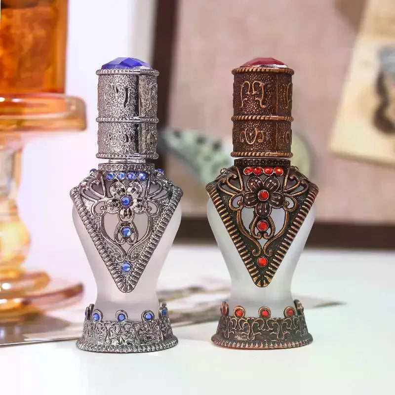 8mL Arabian Antiqued Metal Refillable Perfume Bottle | Gift Perfume Bottle QXL