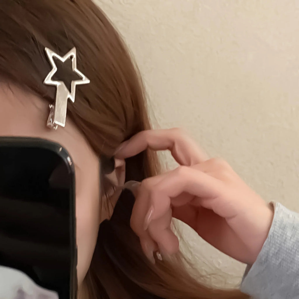 2-Pack Y2K Pentagram Star Hair Clips | Non-Slip Side Clips Hair Clips QXL