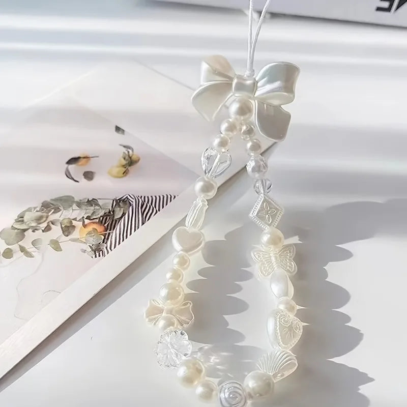 2-Pack White Butterfly Heart Wrist Lanyard | ID Badge & Key Strap Wrist Lanyard QXL