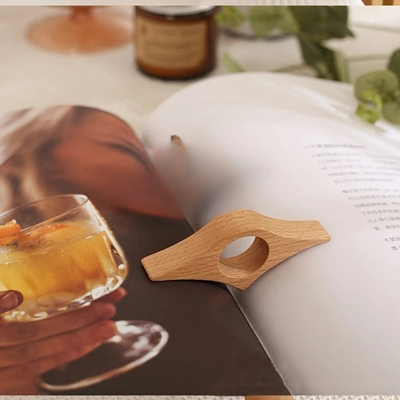Polished Wooden Thumb Bookmark | One-Handed Page Turner Wooden Thumb Bookmark QXL