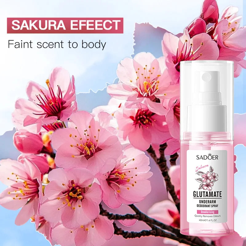 SADOER Sakura Underarm Fragrance Spray | Alcohol-Free 40ml Underarm Fragrance Spray QXL