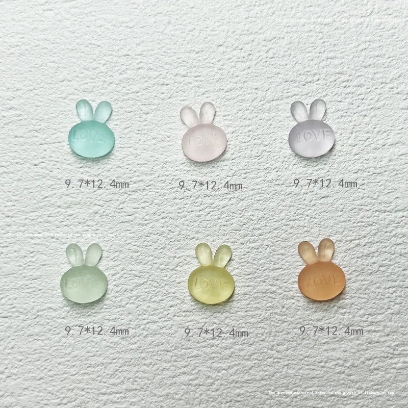 3D Kawaii Rabbit Resin Nail Charms | 10-Pack DIY Nail Art Nail Art Charms QXL