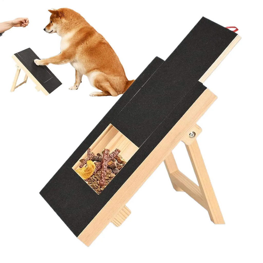 Wooden Dog Nail Scratch Board with Stand & Treat Box Dog Nail Scratch Board QXL