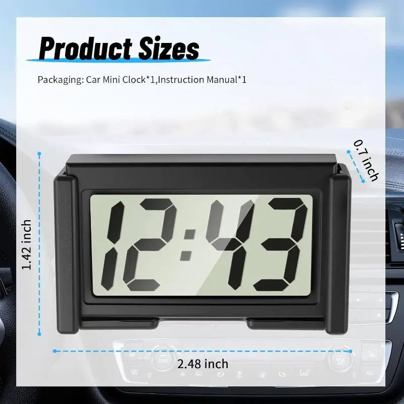 Mini LCD Digital Car Dashboard Clock | Time & Date Display Car Dashboard Clock QXL