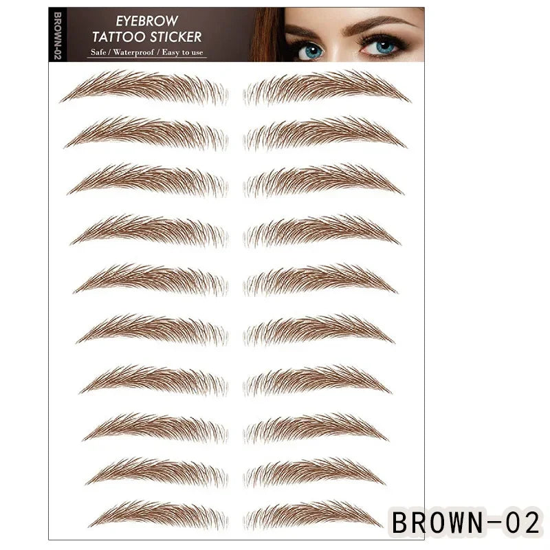 6D Waterproof Hair-Like Eyebrow Tattoo Stickers | Easy Brow Eyebrow Tattoo Stickers QXL