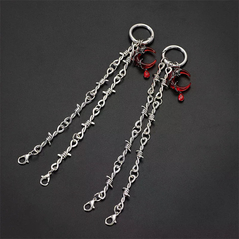 Gothic Punk Double Thorn Detachable Shoe Chain | DIY Decor Shoe Decoration Chain QXL