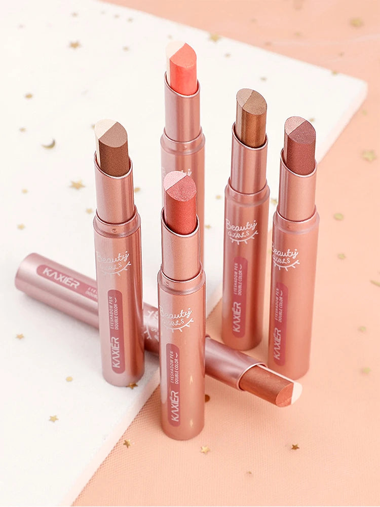Gradient Two-Tone Eye Shadow Pen | Waterproof Shimmer Stick Eye Shadow Pen QXL