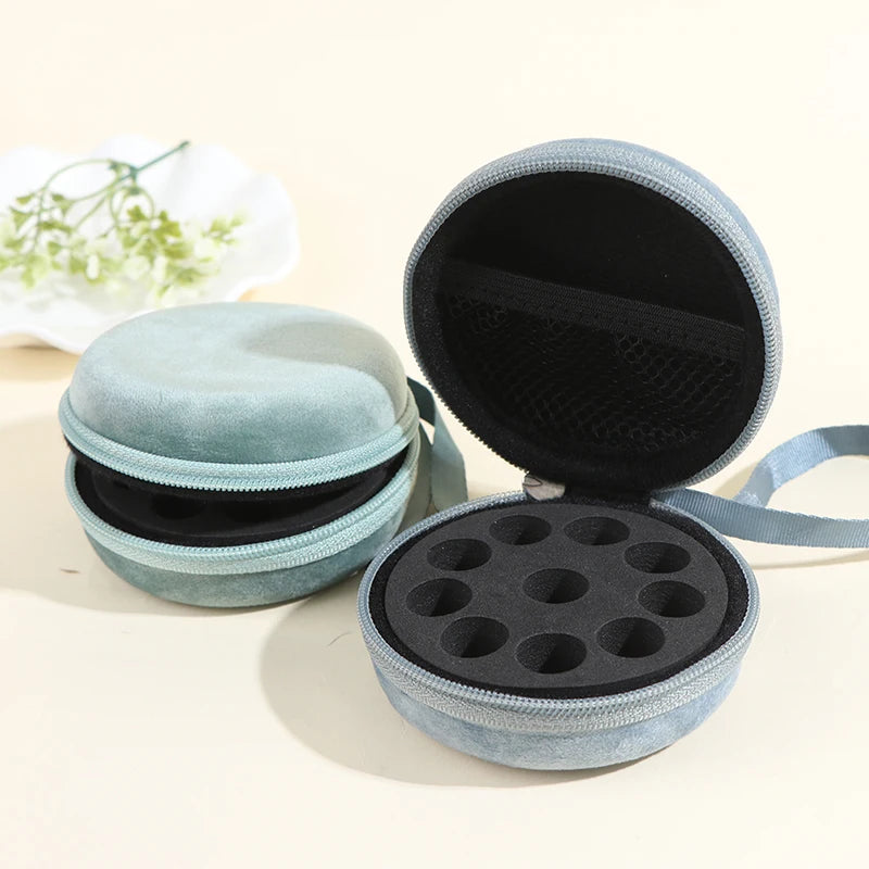 10-Slot Velvet Essential Oil Travel Organizer Bag | 1–2ml Essential Oil Travel Bag QXL