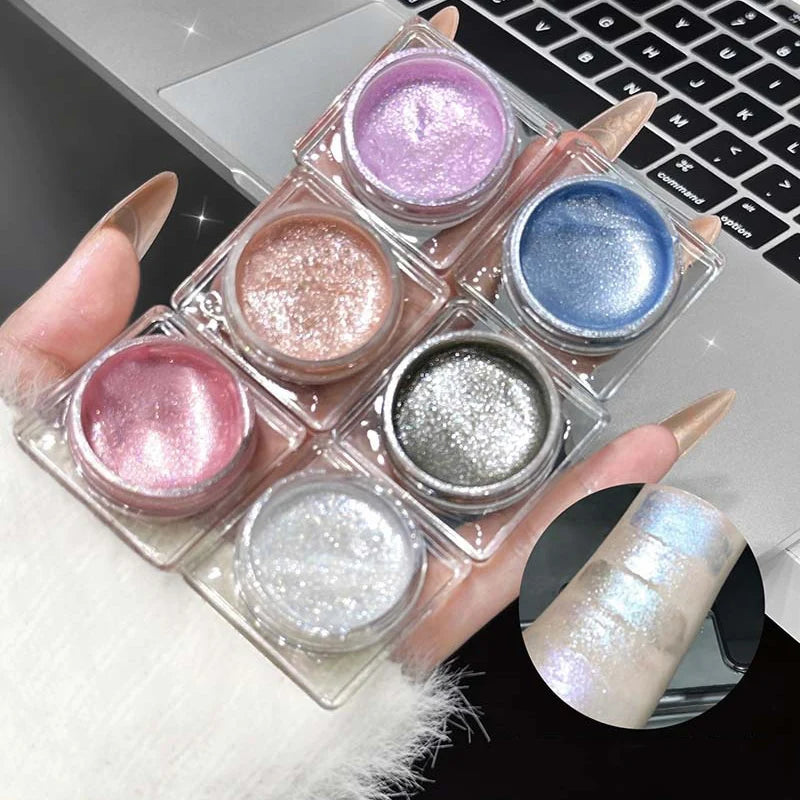 6-Color Shimmer Liquid Highlighter | Glitter Glow Face & Body Liquid Highlighter QXL