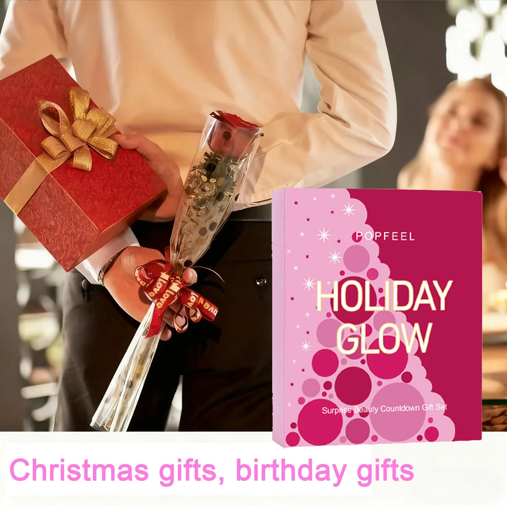 Christmas Countdown Makeup Gift Box | Eyeshadow, Lip Gloss Makeup Gift Set QXL