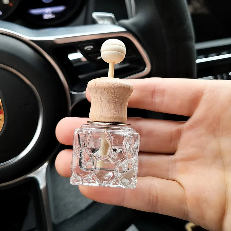 Hanging Car Air Freshener Glass Bottle | Refillable Vent Diffuser Car Air Freshener QXL