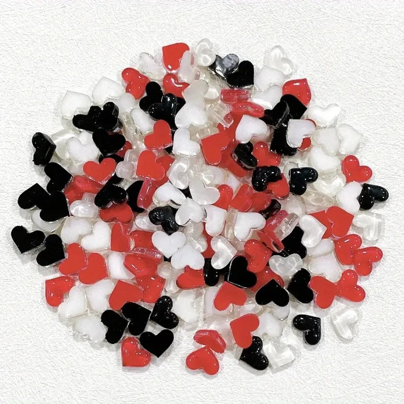 3D Kawaii Heart Resin Nail Art Charms | 10-Pack Mix Styles Nail Art Charms QXL 10pcsC