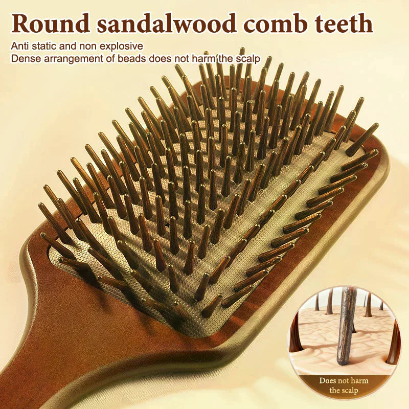 Sandalwood Hair Brush with Cleaning Brush | All Hair Types Sandalwood Hair Brush QXL