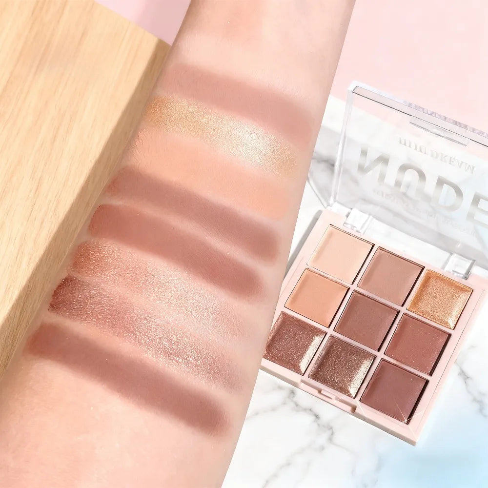 9-Color Chocolate Eyeshadow Palette | Matte & Shimmer Nude Eyeshadow Palette QXL