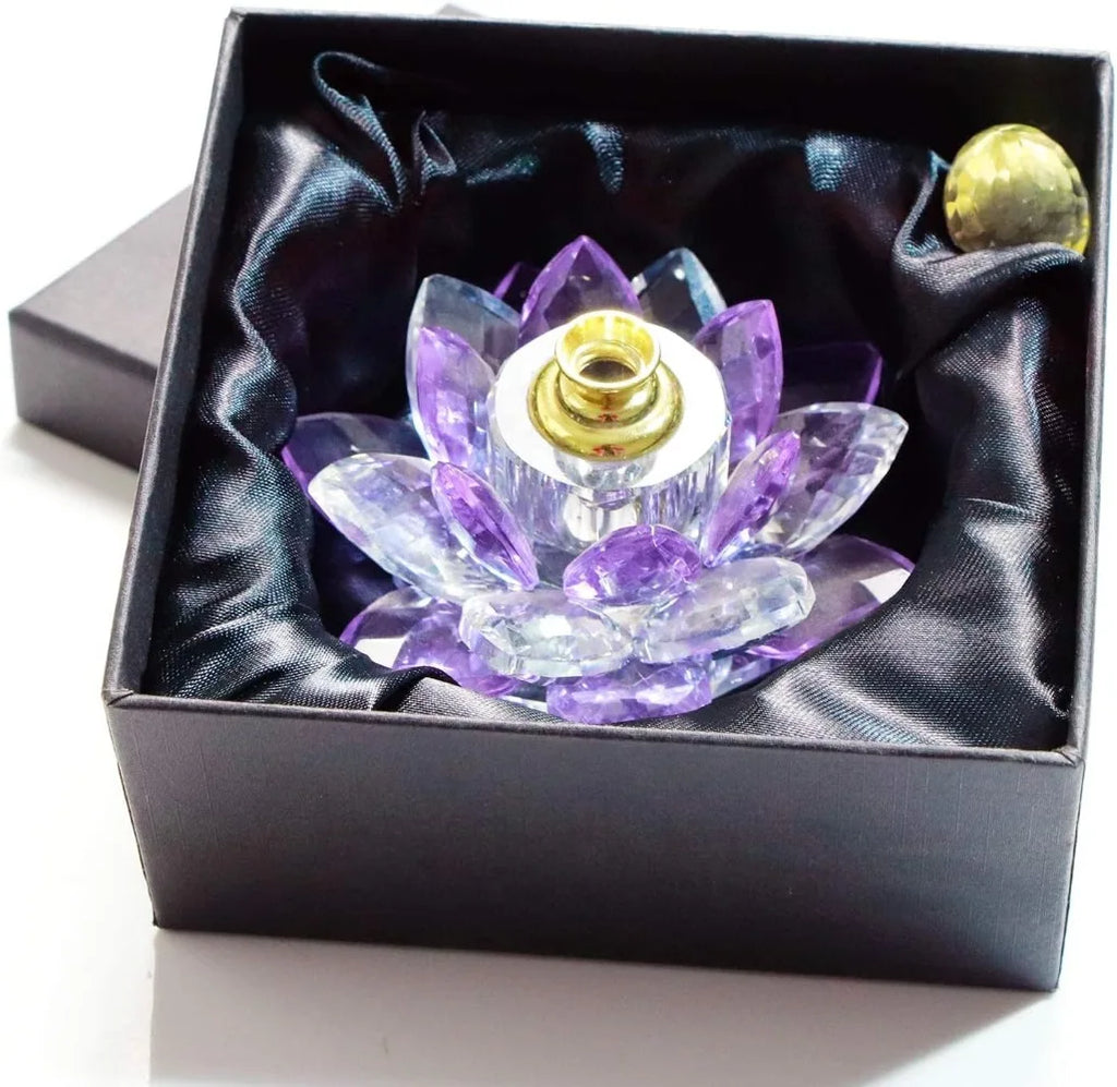 Crystal Purple Lotus Refillable Perfume Bottle | 5ml Glass Gift Refillable Perfume Bottle QXL