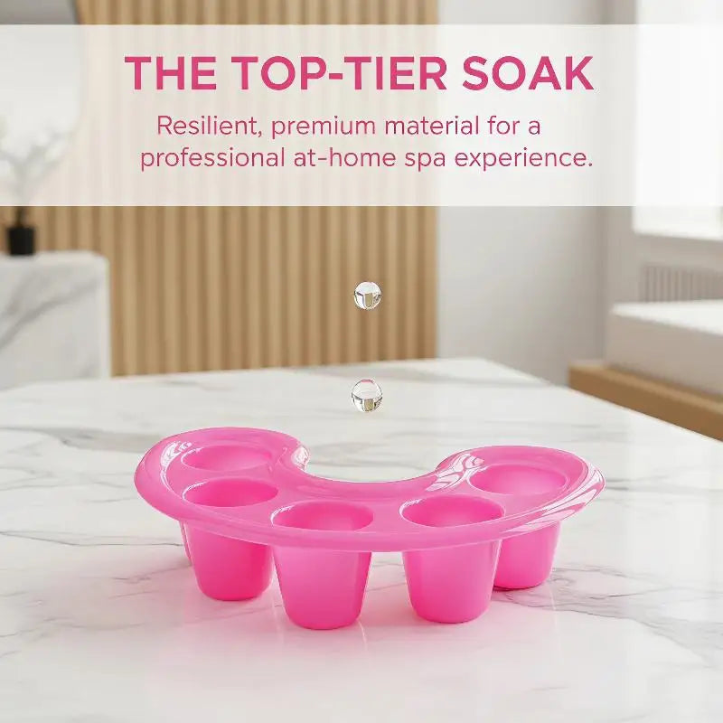 5-Slot Curved Nail Soaking Tray | BPA-Free Manicure Tool Nail Soaking Tray QXL