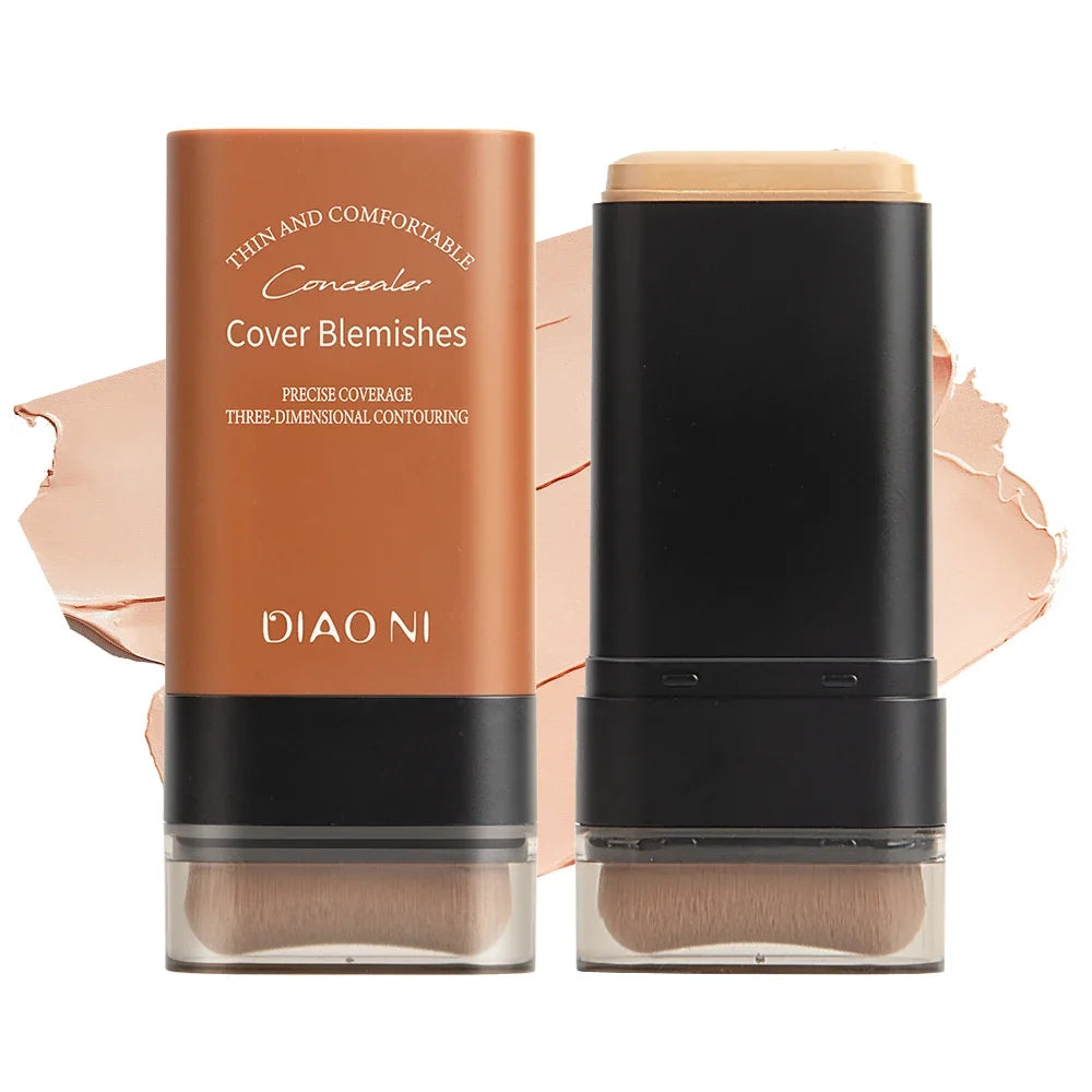Tioni Dual-Head Foundation Stick with Brush | Long-Lasting Foundation Stick QXL