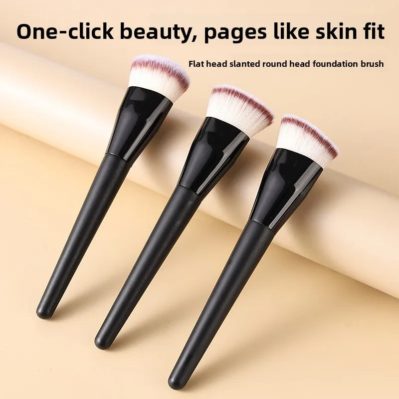 2-Pack Angled & Flat Foundation Brushes | Blush & Cream Foundation Brush Set QXL