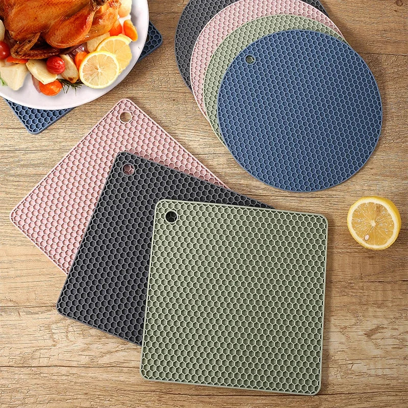 Silicone Honeycomb Kitchen Mat | Heat-Resistant Non-Slip Trivet Silicone Kitchen Mat QXL