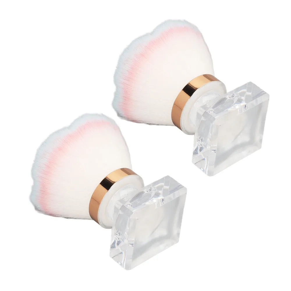 2-Pack Soft Bristle Nail Dust Removal Brushes | Pink Rose Art Nail Dust Brush QXL