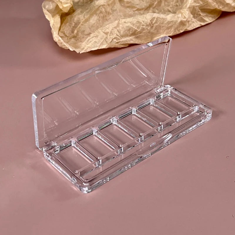 6-Grid Refillable Empty Eyeshadow & Blush Palette Case Empty Makeup Palette QXL Empty box