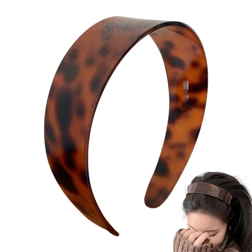 Wide Tortoiseshell Headband for Women | Retro Acetate Hair Band Hair Headband QXL 1pc