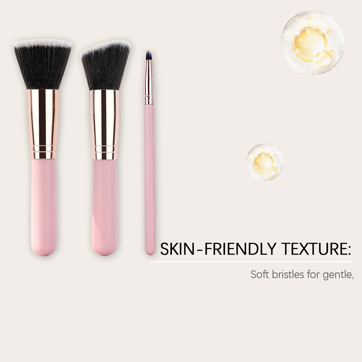 Torvikx 3-Pc Compact Makeup Brush Set | Soft Dense Bristles Makeup Brush Set QXL