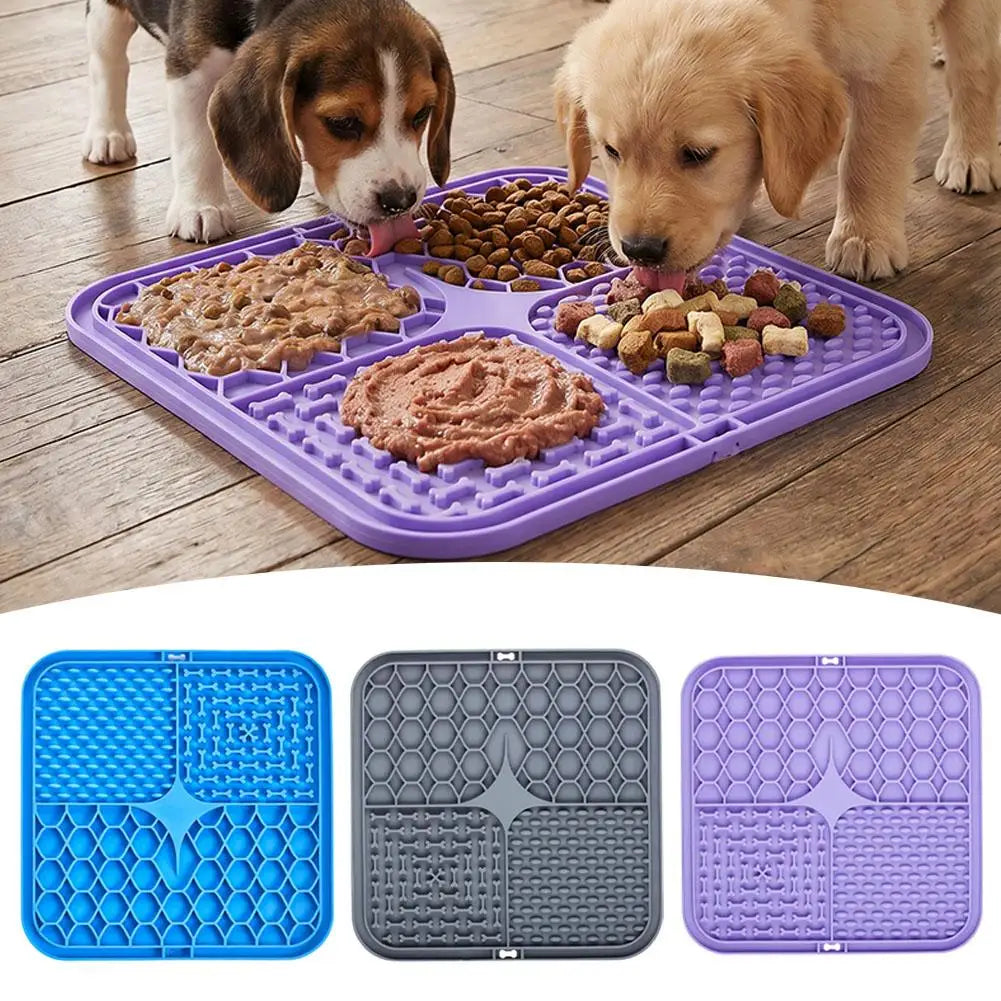 Silicone Dog & Cat Lick Mat Slow Feeder with Suction Cups Pet Slow Feeder Mat QXL